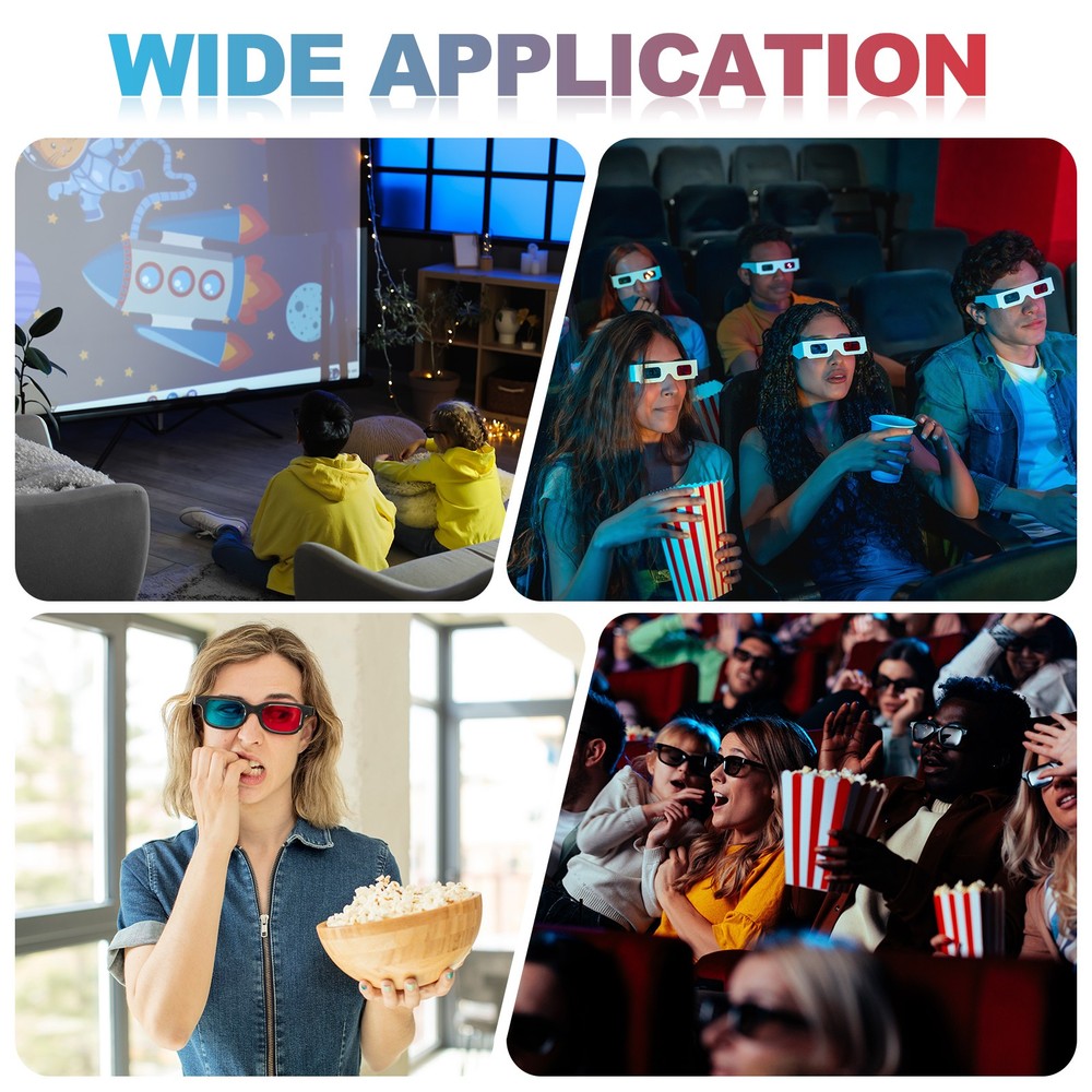 4Pcs Polarized Clip-on 3D Glasses, Passive Circular 3D Viewing Glasses Frames