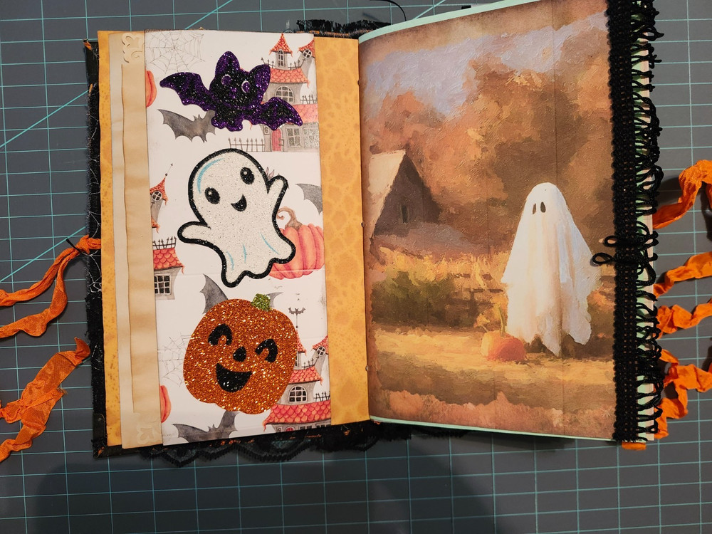 Halloween Ghostly Journal Handmade with Orange Ties