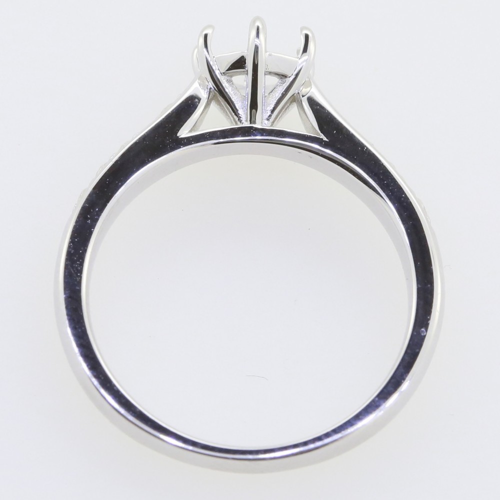Sterling Silver Semi Mount Ring Setting Round RD 6.5mm solitaire White
