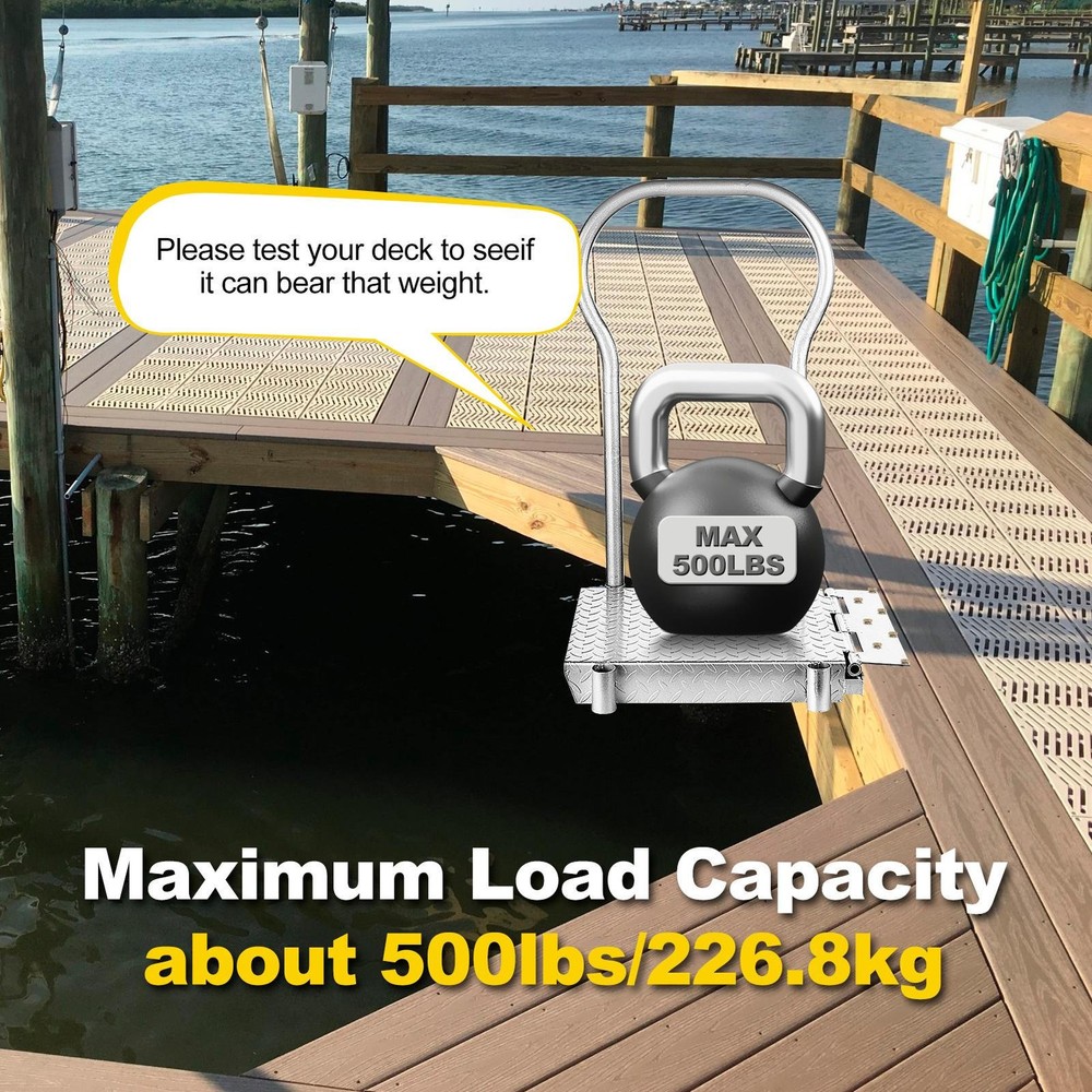 Boat Boarding Platform,Foldable Dock Boarding Platform W/ Handle 500LBS Capacity