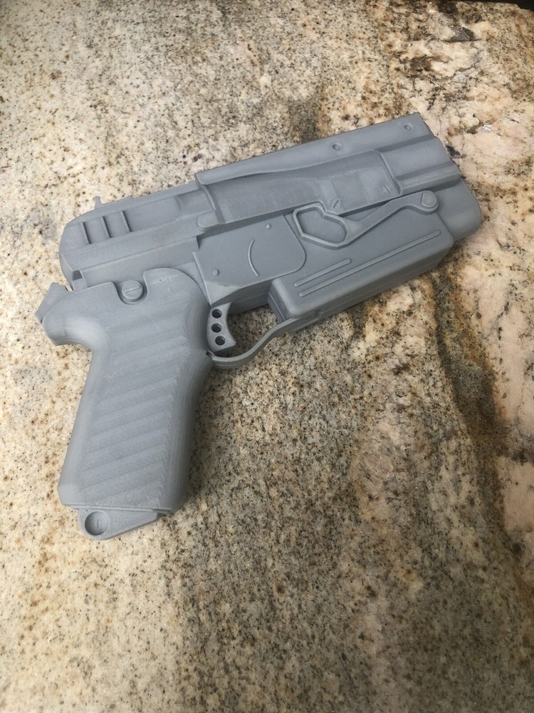 3D Printed Fallout 10mm Pistol Replica - Prop - Grey