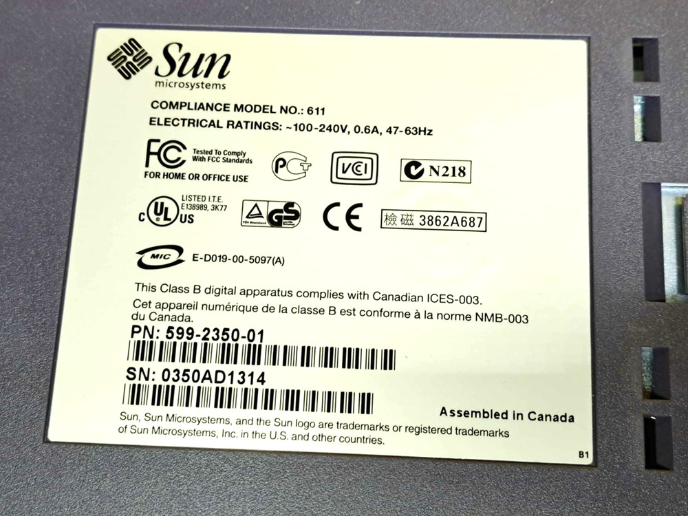 ⚡MISSING FRONT DOOR⚡SUN MICROSYSTEMS 611 TAPE DRIVE EXTERNAL DDS-4 DAT ARCHIVAL⚡