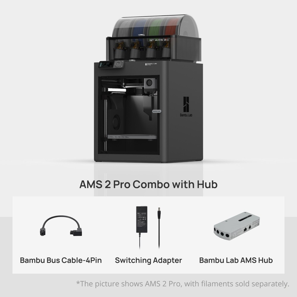Bambu Lab P1S 3D Printer with AMS 2 Pro Combo / Combo with Hub NEW