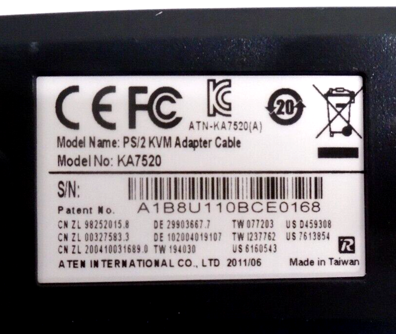 Used Altusen PS/2 CPU Module | KA7520 | Mouse & Keyboard / KVM Adapter Cable