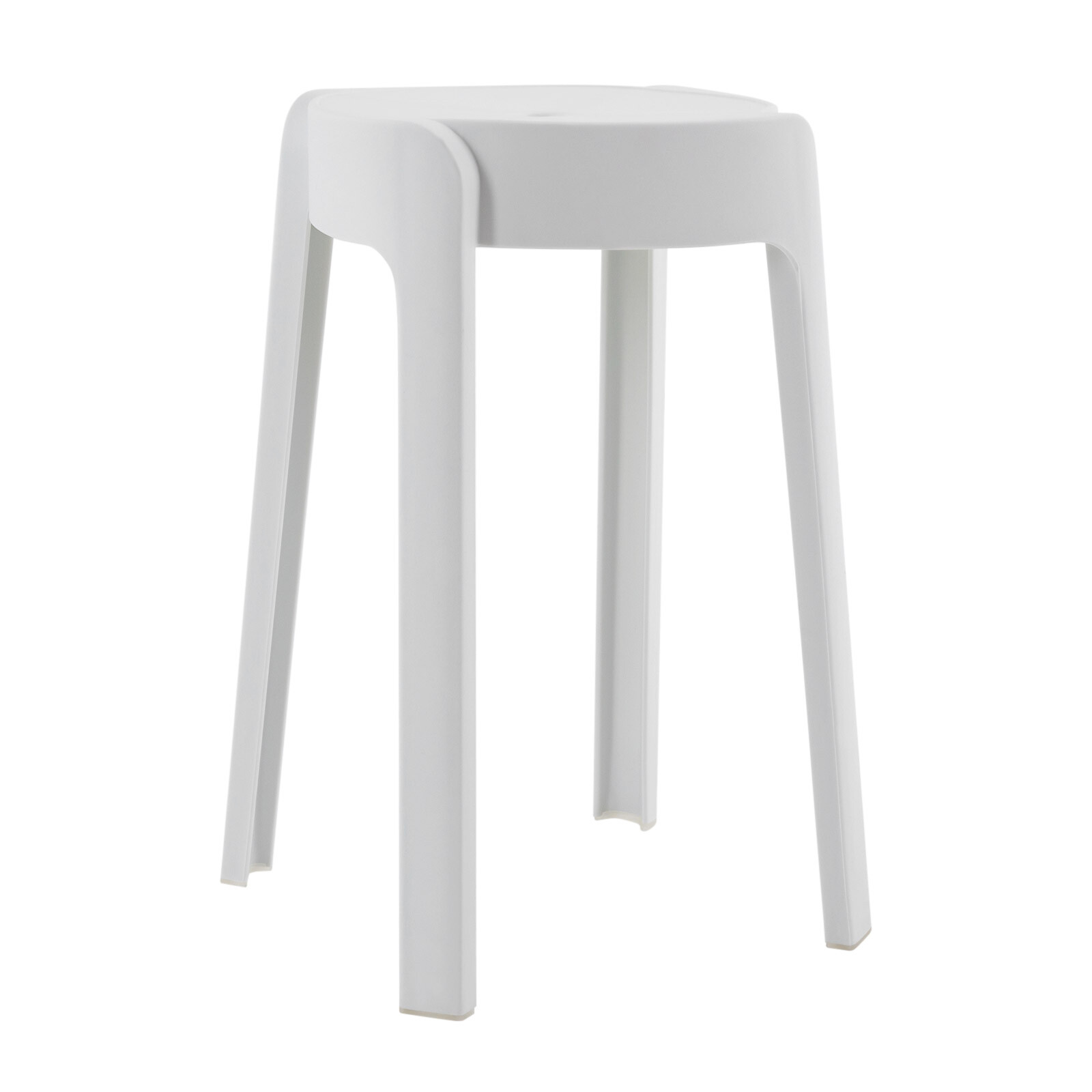 5Pcs Plastic Stools 18'' Height Indoor OutdoorKitchen Bar Chairs Stackable White