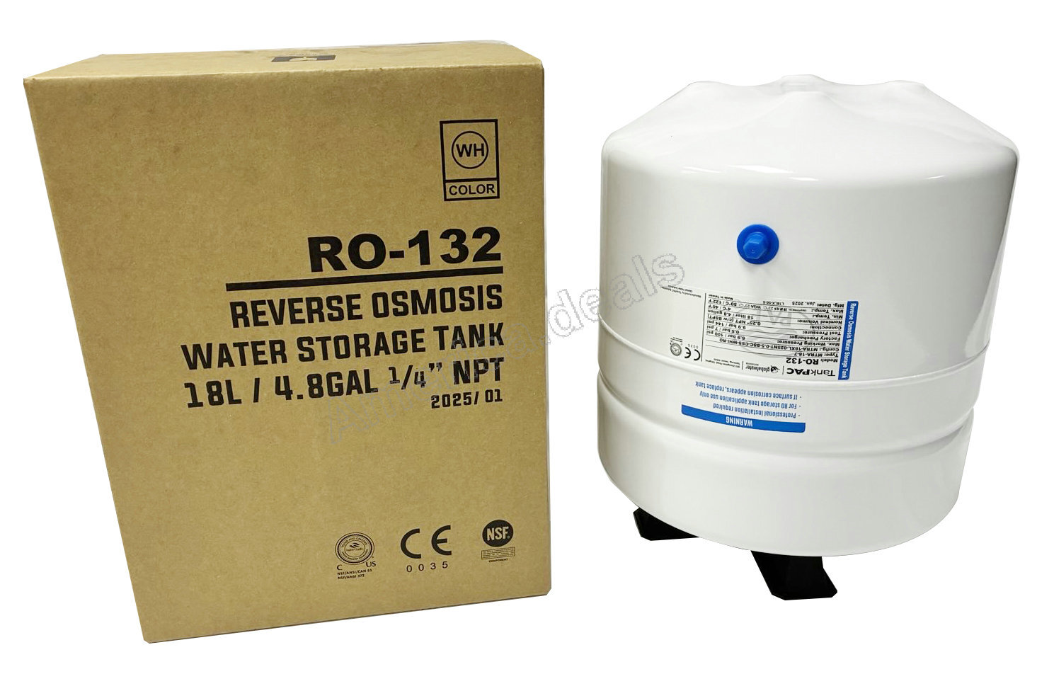4.8 Gallon NSF Reverse Osmosis Water Tank - Water Storage Metal RO Water Tank