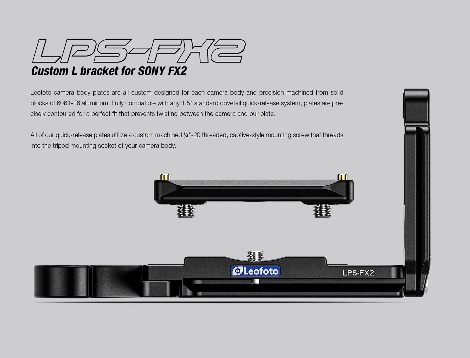 Leofoto LPS-FX2 L Plate for Sony FX2 Camera | Arca Compatible