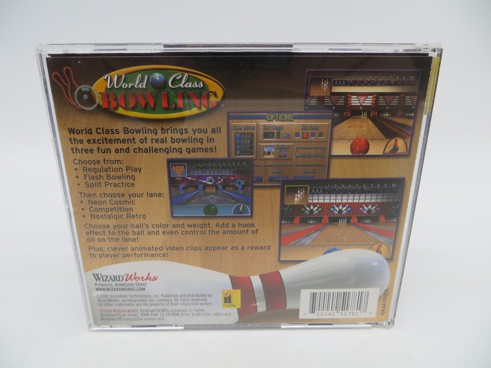 World Class Bowling PC Computer Disk (CD-ROM, 2000) Wizard Works