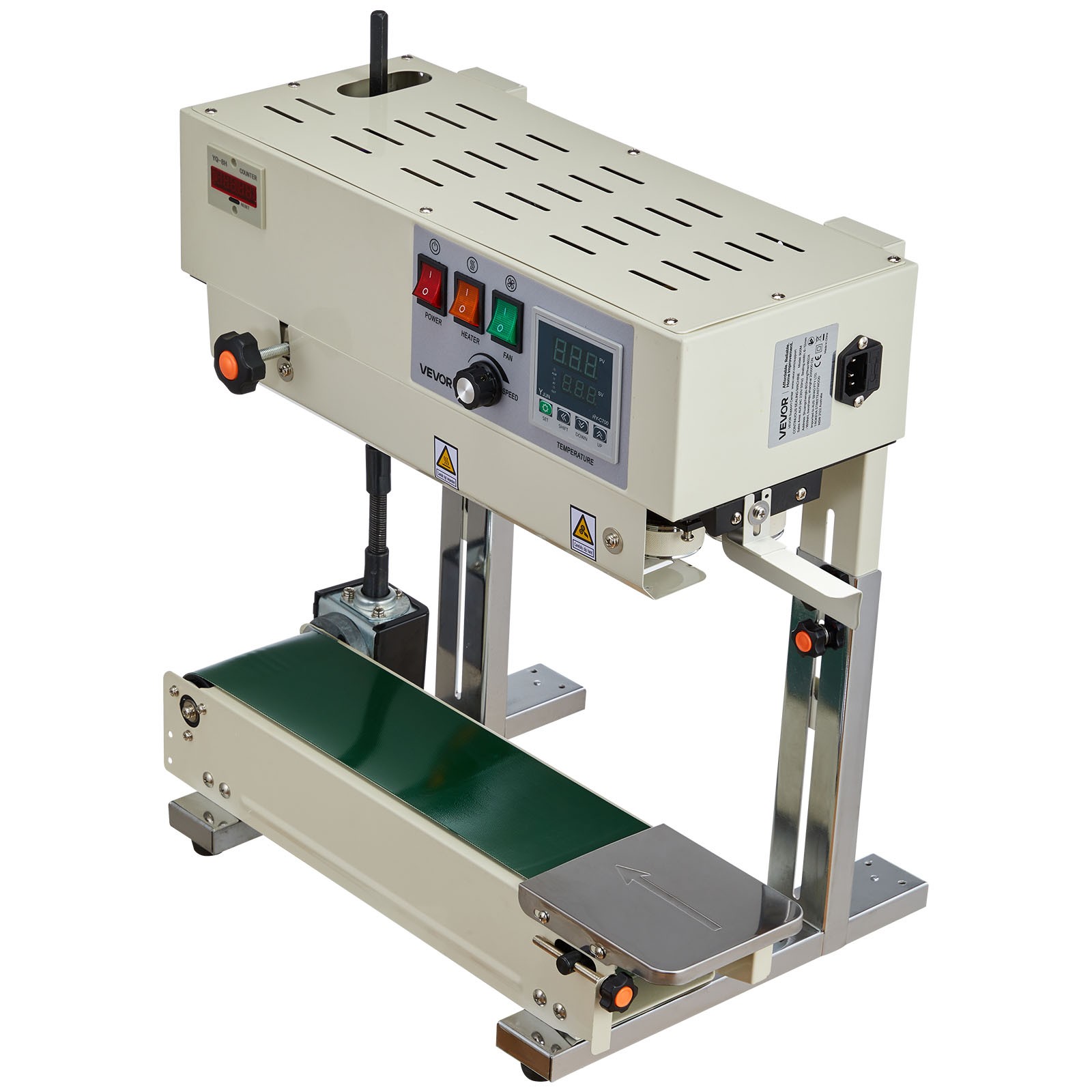 VEVOR Continuous Sealing Machine Vertical Band Sealer 0.24-0.47 in Seal Width