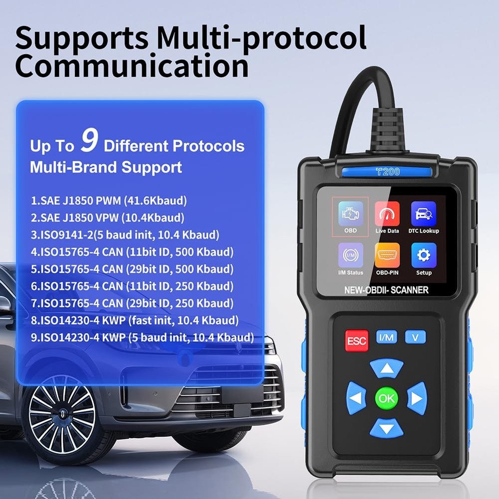 OBD2 Scanner Diagnostic Tool for Check Engine Light Emissions Readiness