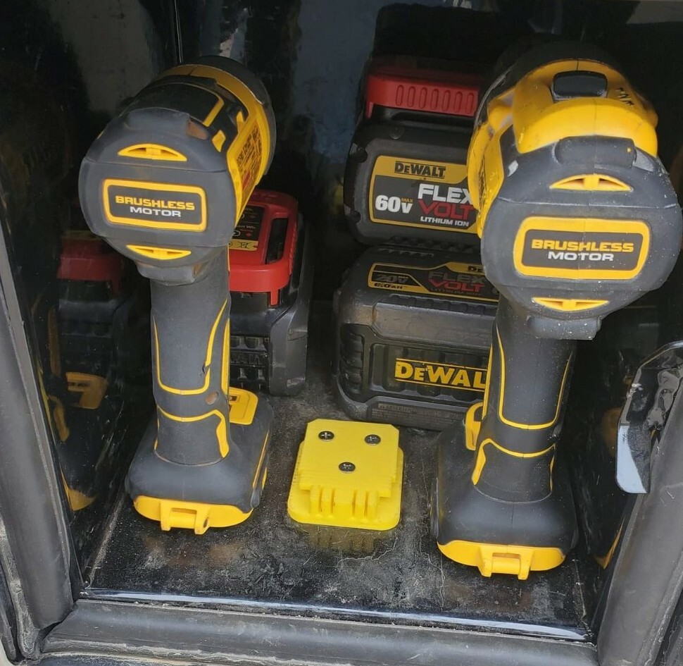 **2 Pack** Dewalt YELLOW 20V Battery Slot Tool Holder Mount