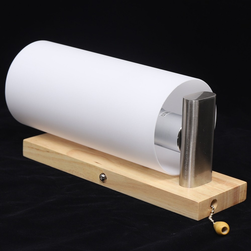 Modern White Wall Light Sconce Glass Shade Bedside Hallway Lamp With Pull Switch