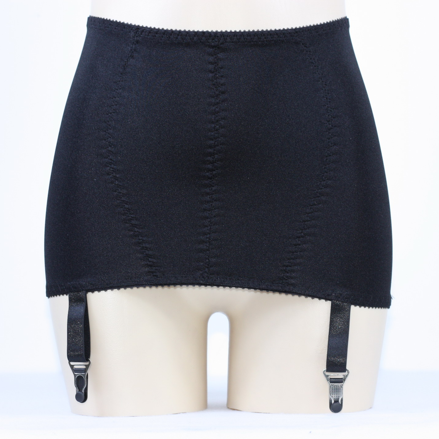 Luxallacki High Waist Open Bottom Girdle Skirt with Garter Straps for Stockings