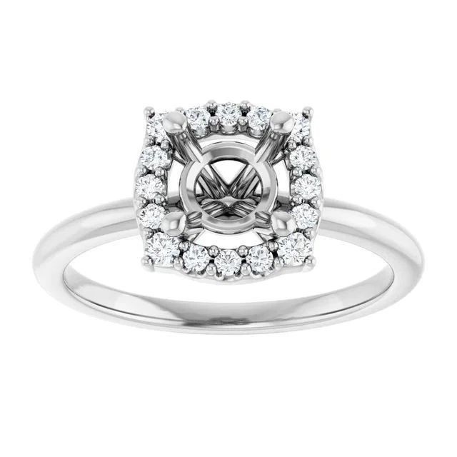925 Silver 7mm Round Empty Ring Setting, Custom Engagement Ring Mount for Her