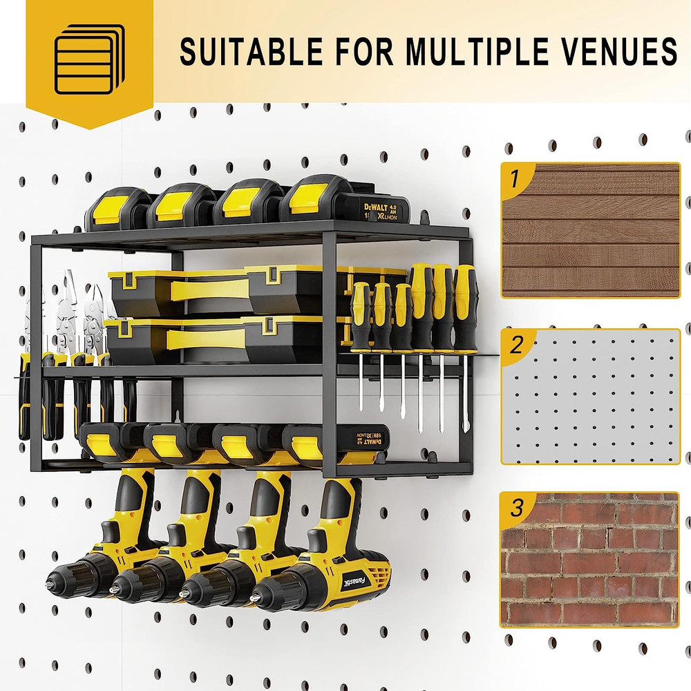 Power Tool Organizer Power Drill Tool Holder Heavy Duty Tool 3 Layers Tool Rack