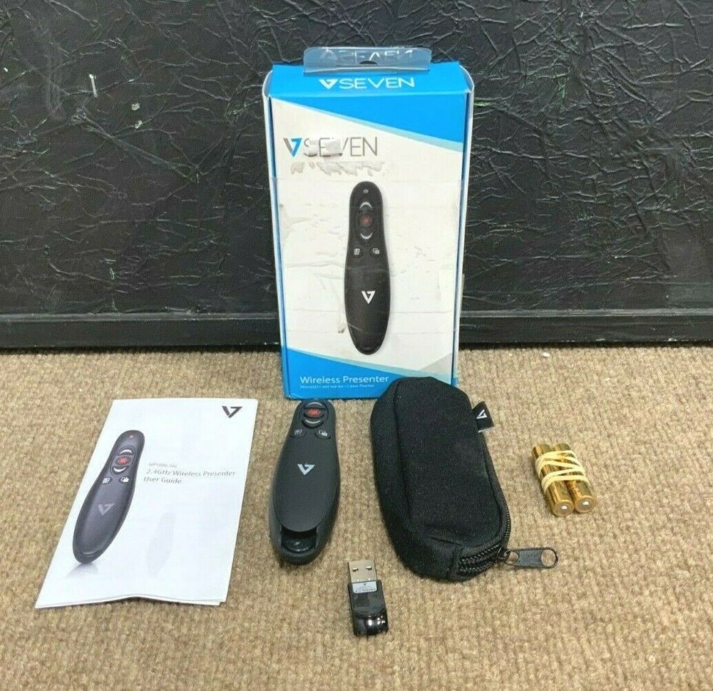 V7 Wireless Presenter Pro Pointer WP1000-24G-19NB Black ✅❤️️✅❤️️ NEW OPEN BOX