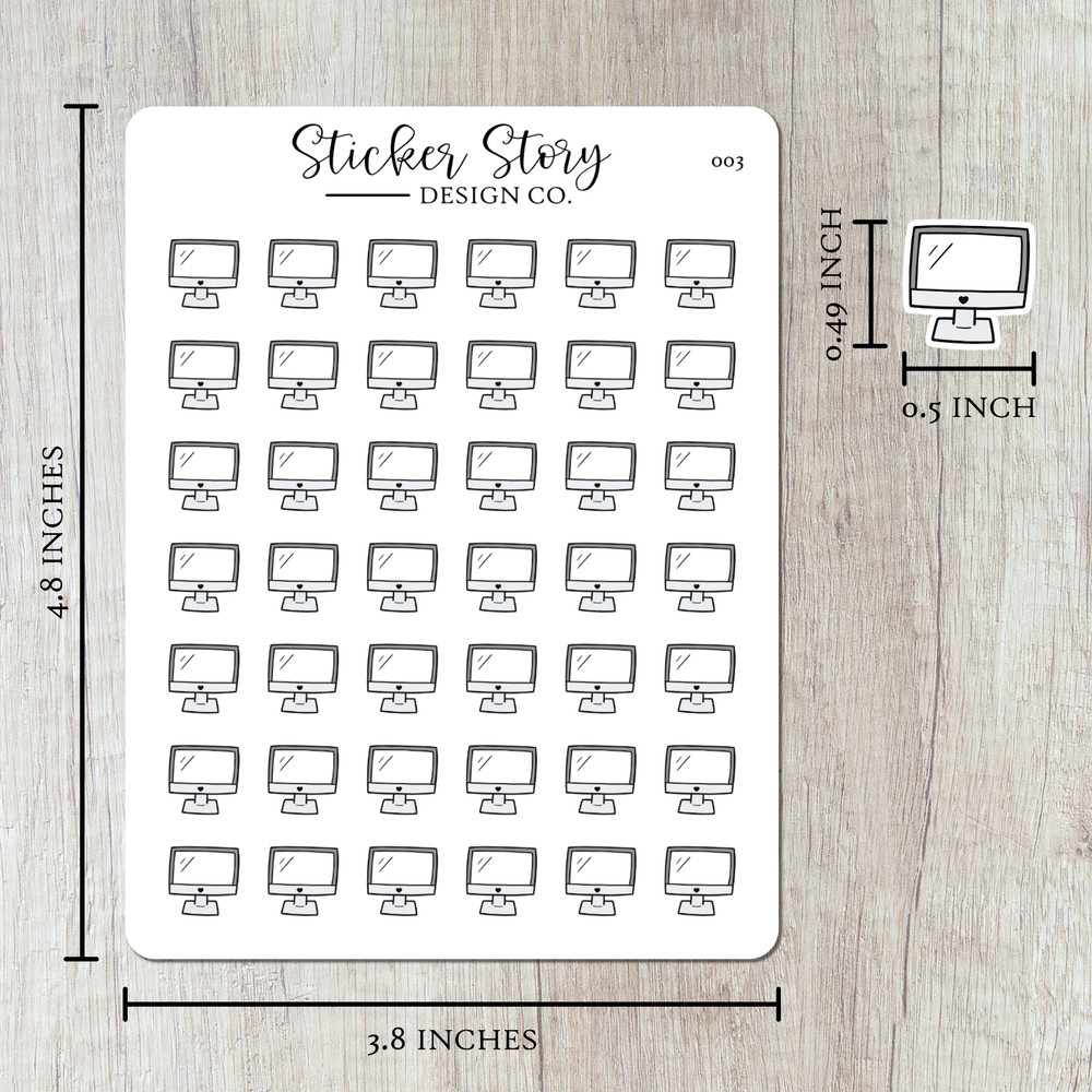 Work Computer Planner Stickers