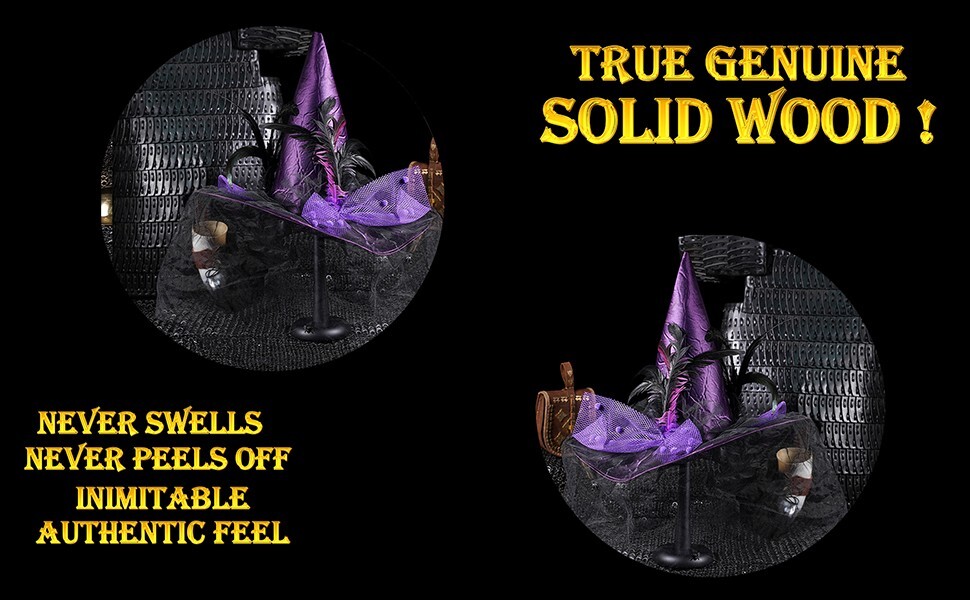 Medieval Helmet Stand Wooden Display Armor Holder Viking Knight Headwear Black