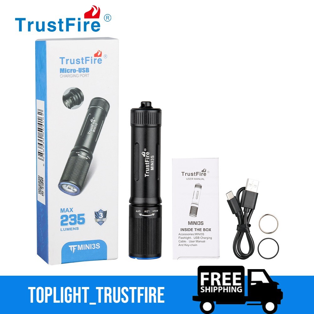 Trustfire MINI3S Keychain Flashlight 235Lumen Rechargeable EDC MINI Flashlight