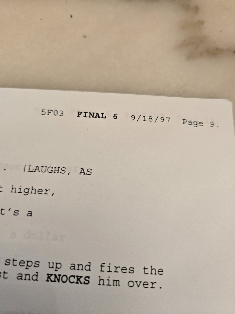 1997 The Simpsons Production Script Final BART STAR 5F03