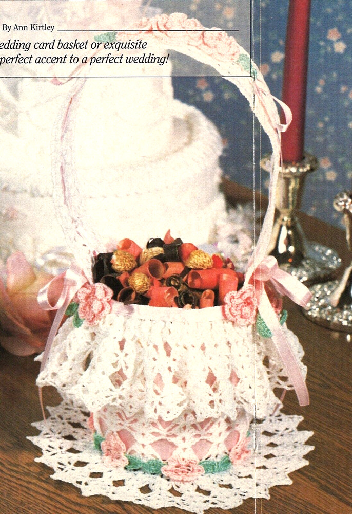 EXQUISITE Love & Lace Wedding Basket/CROCHET PATTERN INSTRUCTIONS ONLY