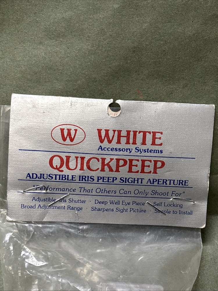 NEW Rare White Quick Peep Sight WHITE MUZZLELOADER Hard to find