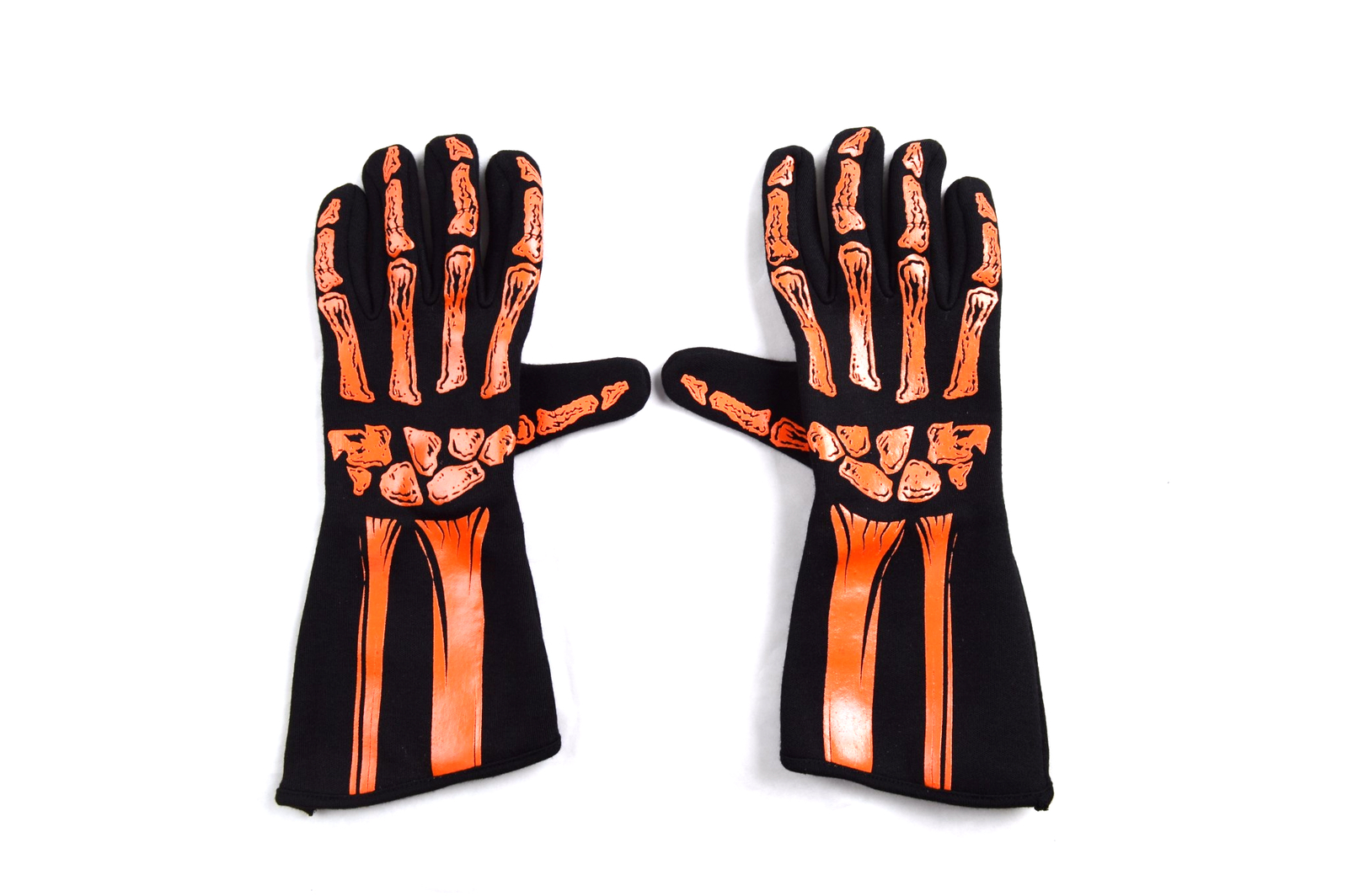 RJS RACING SFI 3.3/1 NEW SKELETON RACING GLOVES ORANGE / BLACK SIZE LG 600090142