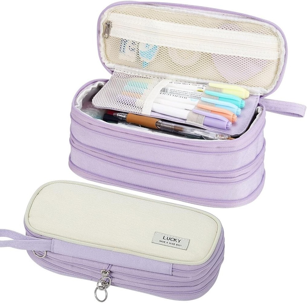 big pencil storage case purple