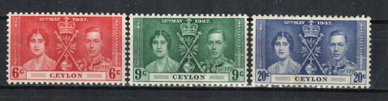 Ceylon Stamp 275-277  - Coronation Issue