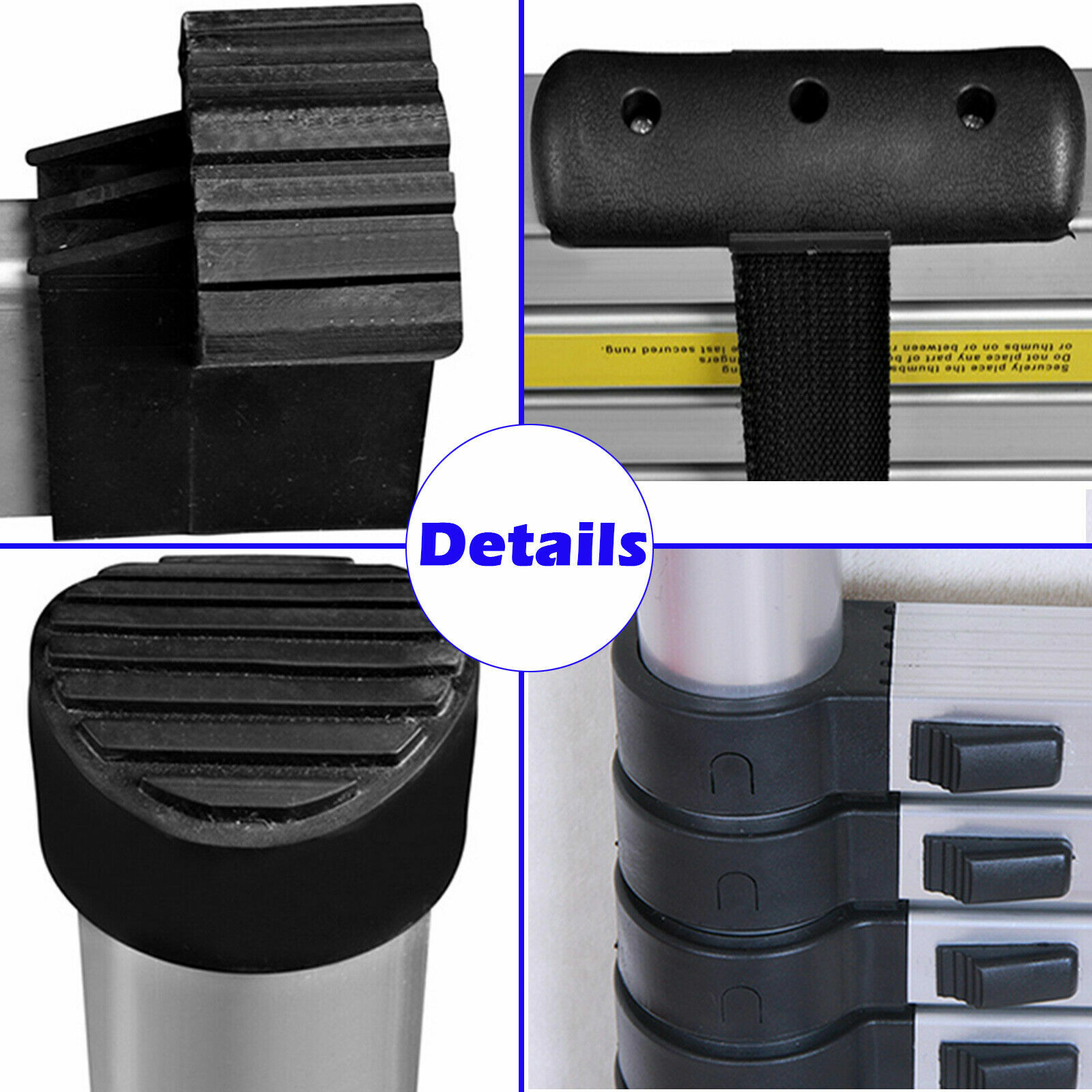 2024 Multi Purpose Aluminum Telescopic Ladder Folding Extension Step Non-Slip