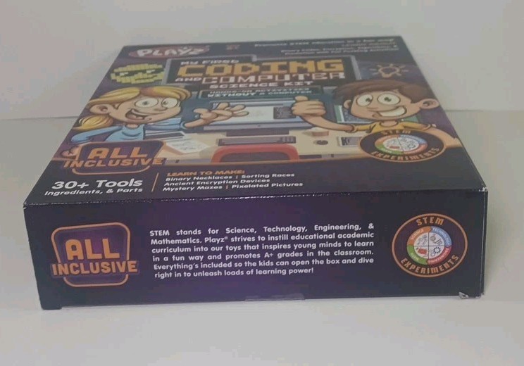 Playz My First Coding & Computer Science Kit Stem Experiments 30 Plus Tools-NEW