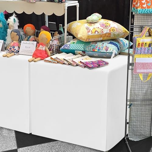 2 Pack Square Fitted Table Covers - 34 x 34 34 Square| 2 Pack Versatile White