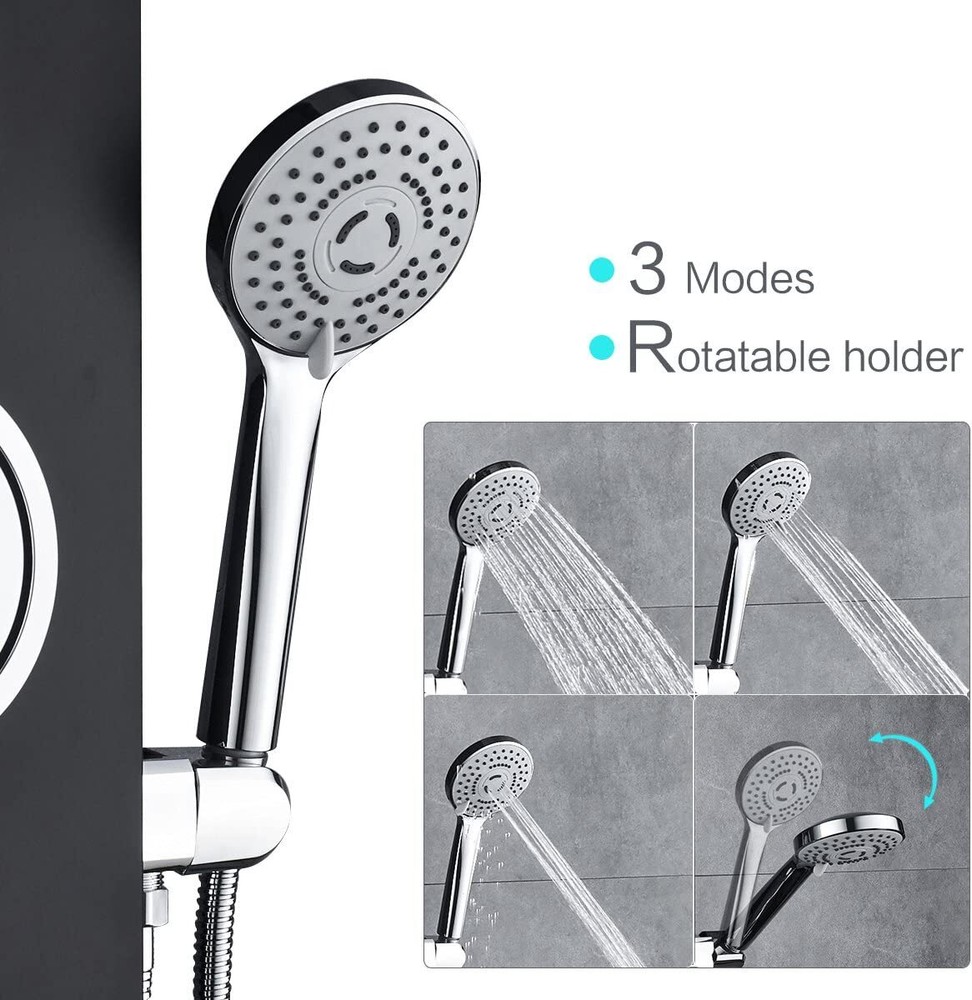 Rainfall Shower Panel Tower Faucet System Multi-Function Column Massage Body Jet