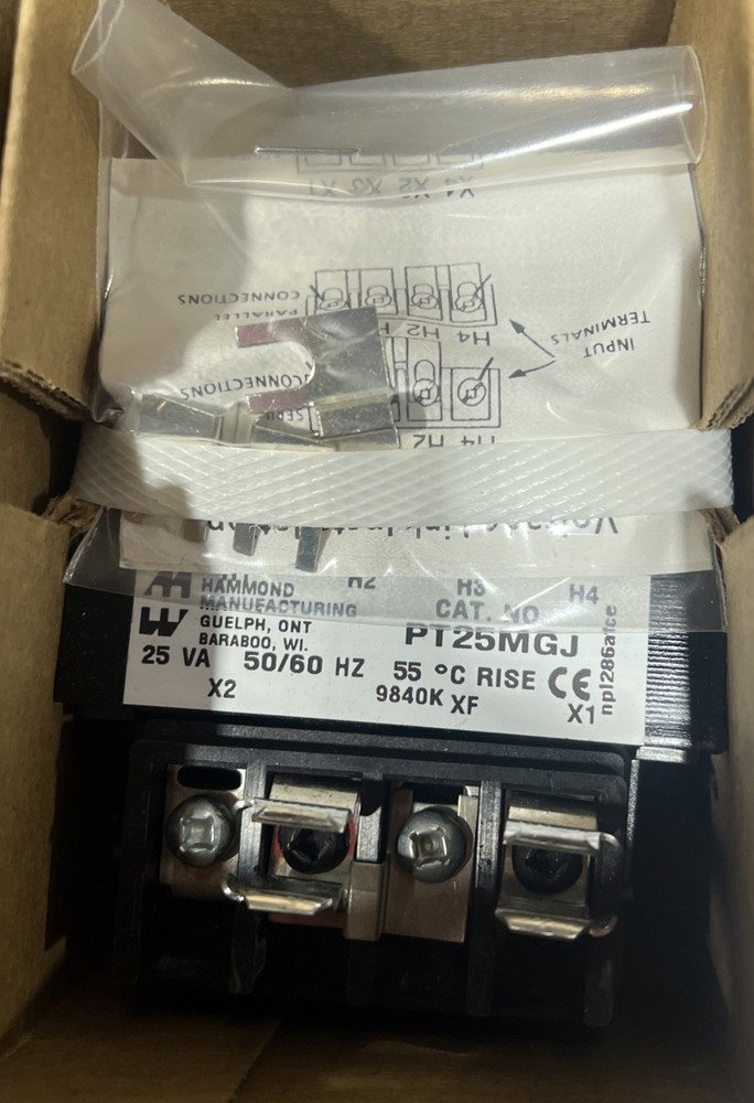 HAMMOND CONTROL TRANSFORMER PT25MGJ Nos Surplus