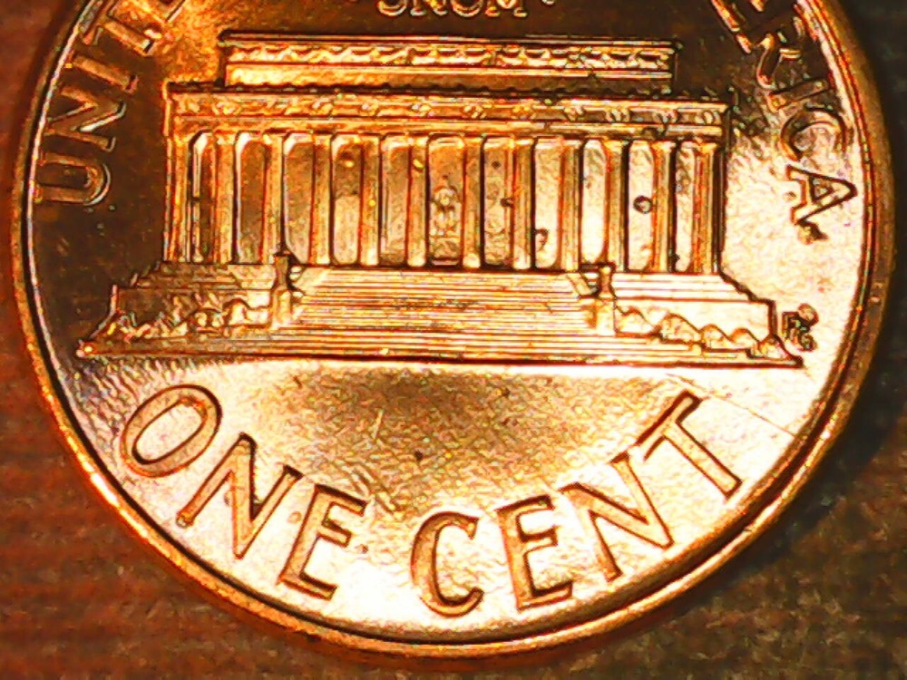 1990 Penny Die Crack Reverse