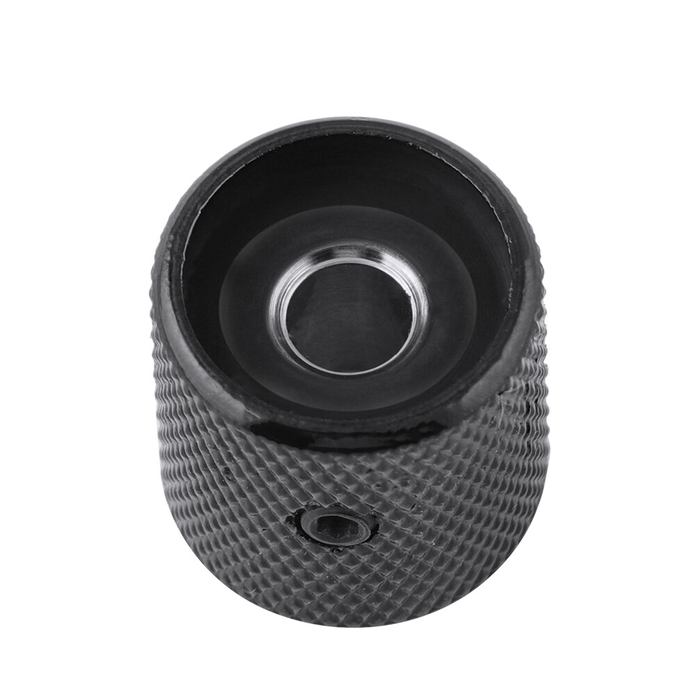 Guitar Control Knobs Flat Top Volume Tone Knobs 6mm Shaft Screw Type Metal Black