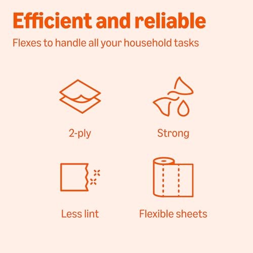 Amazon Basics 2-Ply Flex-Sheets Paper Towels 2-Pack 6 Rolls 150 Sheets Per Roll