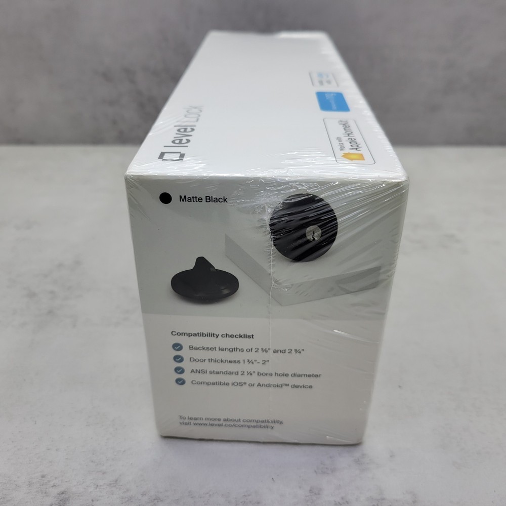 Level Lock Smart Keyless Entry Smartphone Access Bluetooth HomeKit - Matte Black