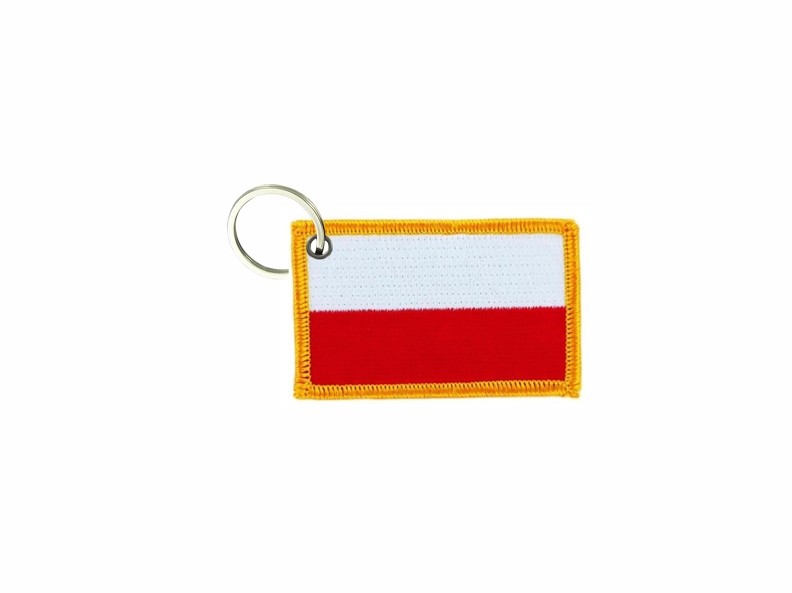 Keychain keyring embroidered embroidery patch double sided flag latvia
