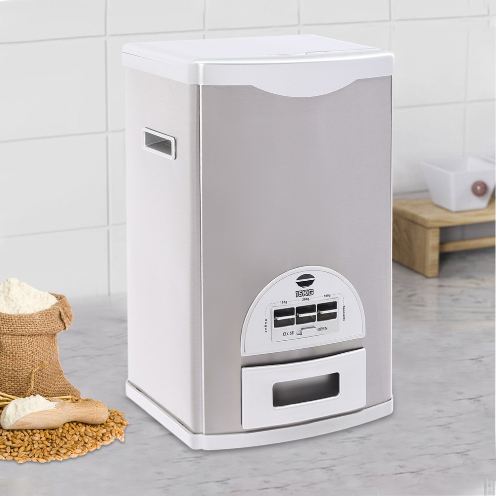 Stainless Rice Automatic Precise Dispenser Rice Storage Container 15kg/33lb]