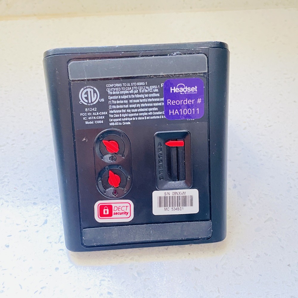 Plantronics C054A Base Station Dect 6.0 System Works - BASE ONLY