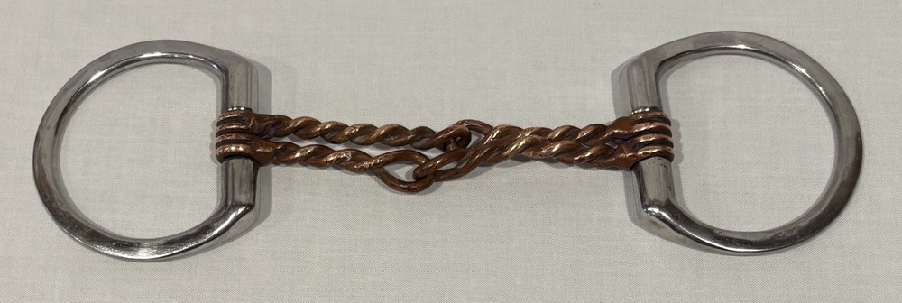 5” Double Twisted COPPER Offset Center & Stainless Steel D Ring Snaffle PERFECT