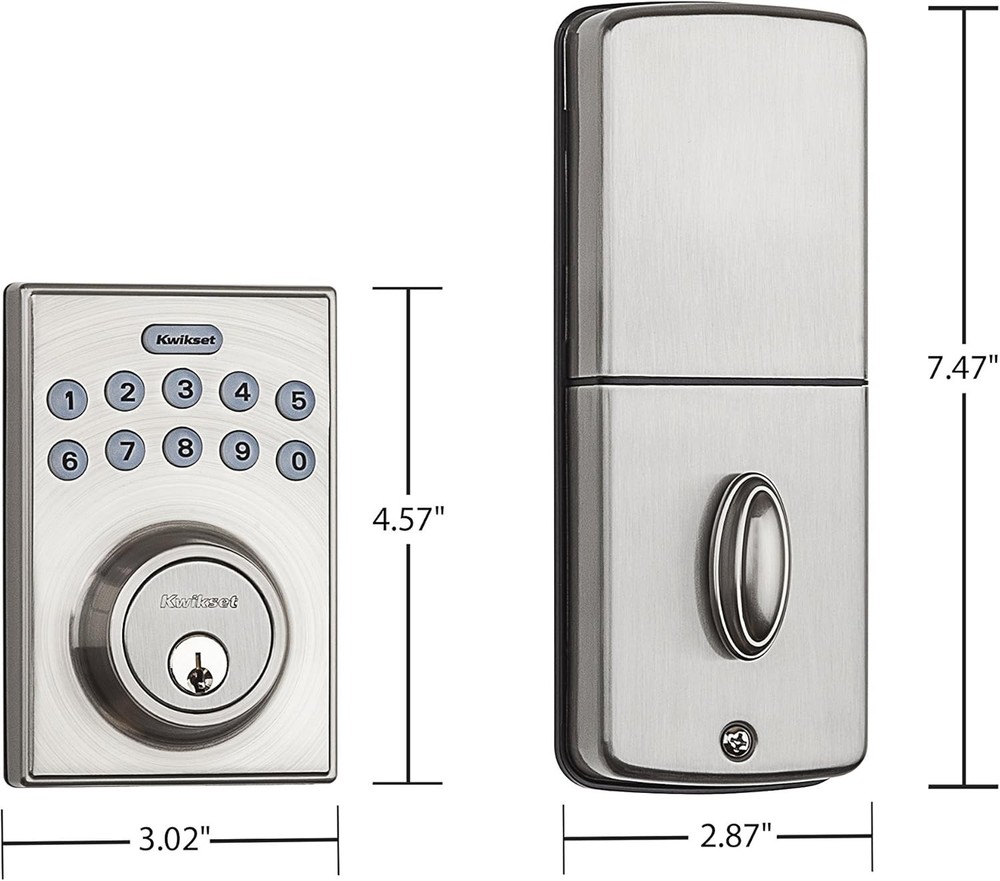 Kwikset SmartCode 264 Keyless Deadbolt Lock Satin Nickel, Auto-Lock