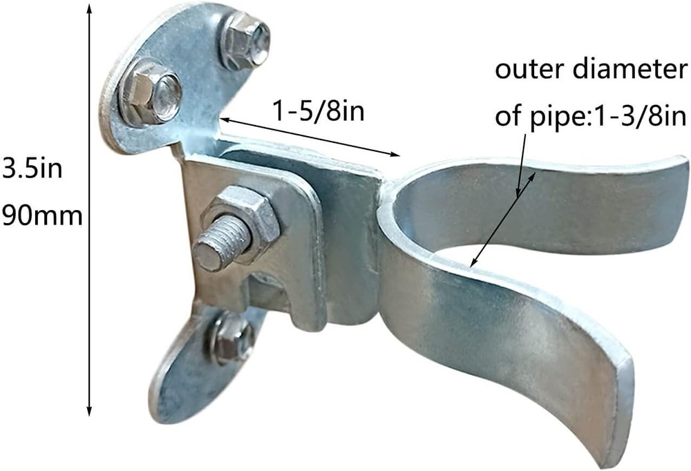 1-3/8" Flat Back Wall Mount Fork Gate Latch - 1-3/8, Silver
