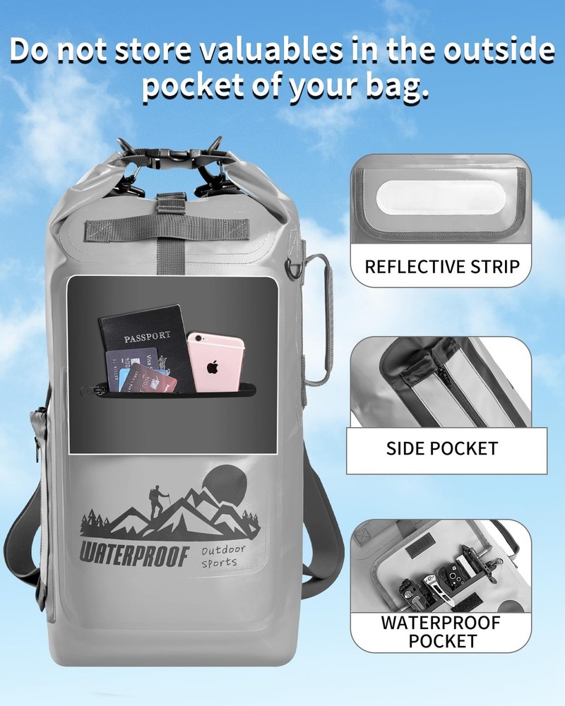 IDRYBAG Dry Bag Backpack 40L Grey