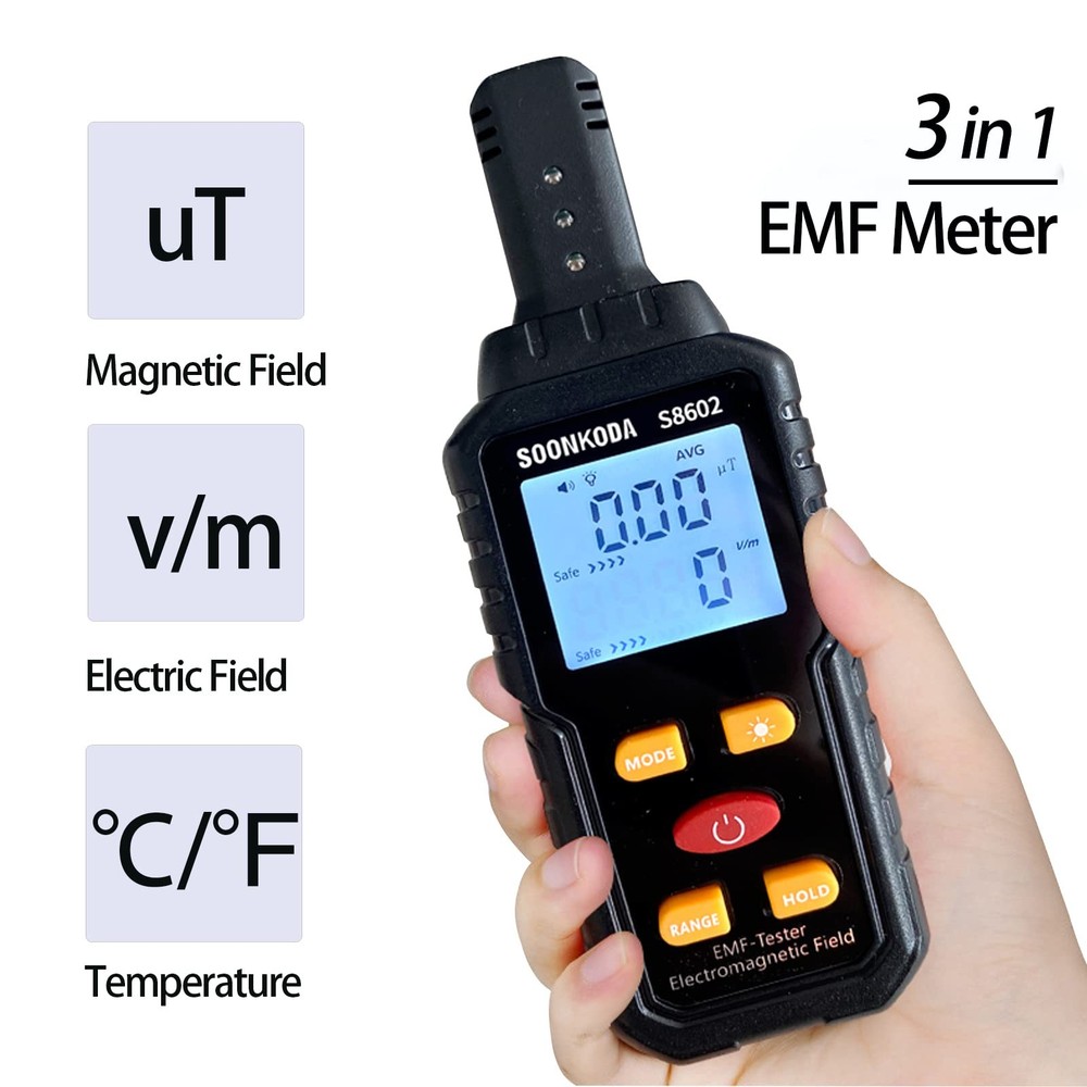 3 in 1 EMF Meter,EMF Reader,Electromagnetic Field Radiation Detector,EMF...
