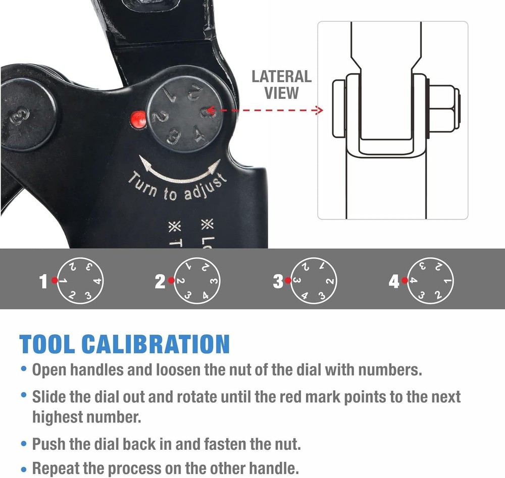 Durable PEX Crimping Tool with 3 Die Sets & Ergonomic Handle - 1 Inch Capacity