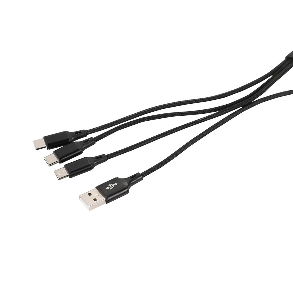 Multi USB-C Cable 4FT, 3 in 1 Multiple Type C Charging,3A Splitter Black FAST US