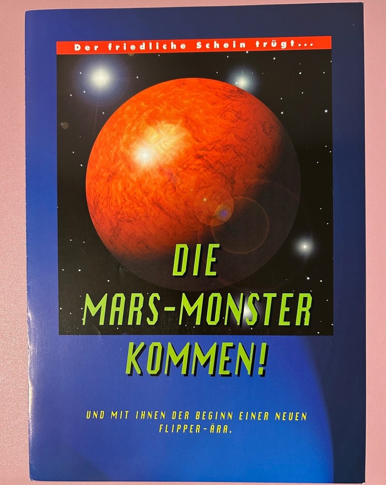 Bally Attack from Mars German Foldout Pinball Flyer