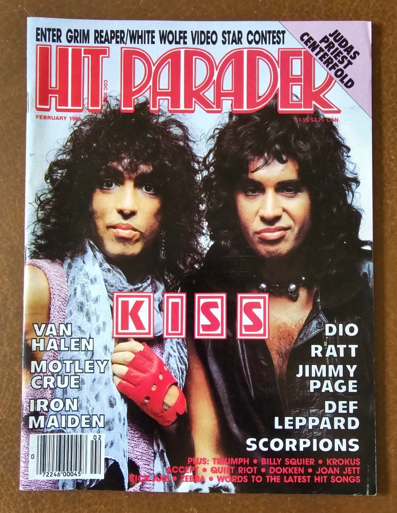 KISS Hit Parader Magazine February 1985